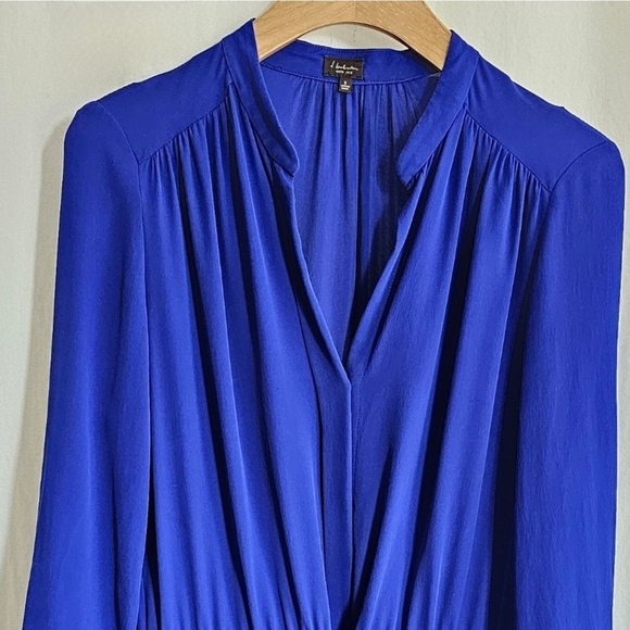 🇨🇦 Aritzia T. Babaton Long Sleeve Silk Bennett Dress - Cobalt Blue - Picture 8 of 16